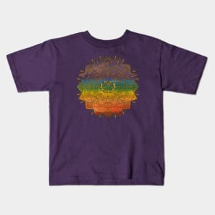 Rainbow Mandala with Lotus Flower 2 Kids T-Shirt